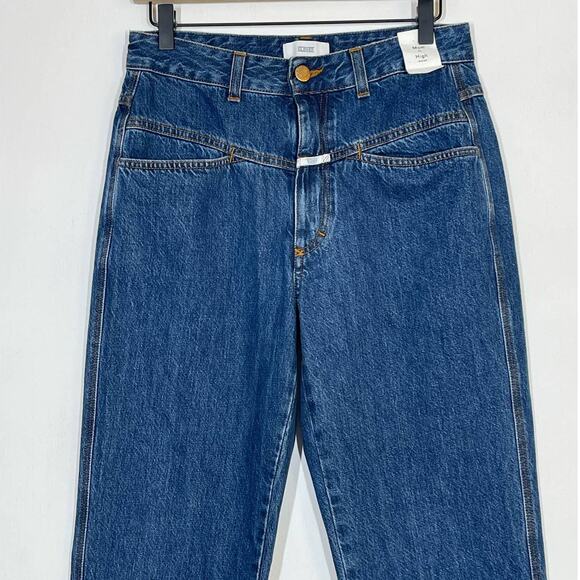 NEW CLOSED Pedal Pusher Historic Indigo Mom Fit Jeans Size 44 (27) High Waist - Picture 3 of 11